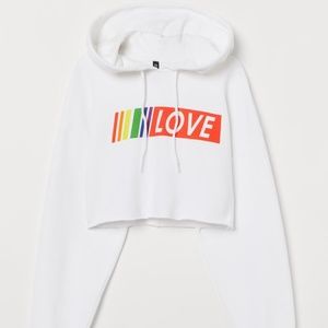 Rainbow Love Crop Hoodie